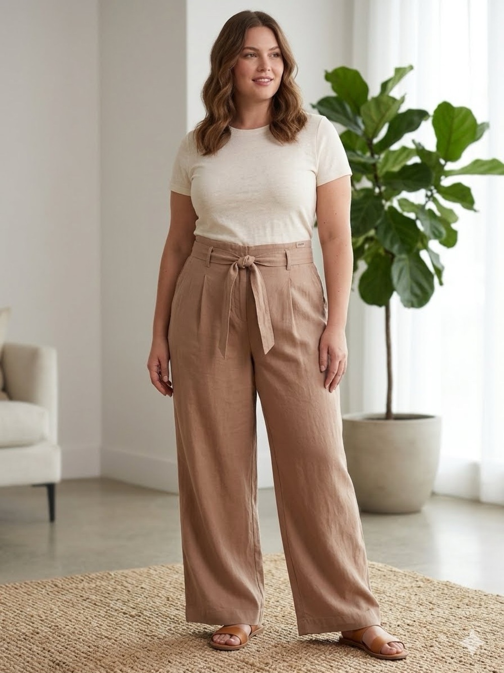 “Simons Icon Wide Leg Pleated Trousers – Size XL”. High-waist